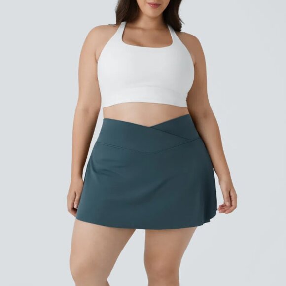 Halara Softlyzero Airy Crossover Side Pocket Tennis Skirt Ink Green 2XL NWOT - Picture 5 of 5